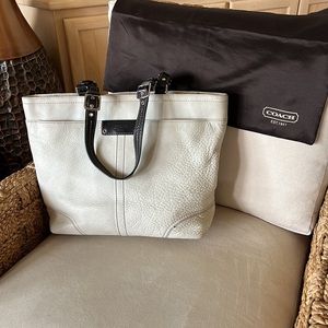 Coach, off white and navy satchel
